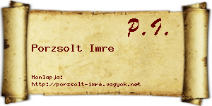 Porzsolt Imre névjegykártya