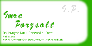 imre porzsolt business card